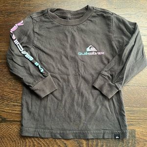 Quicksilver long sleeve tee - gray with pink/teal accents